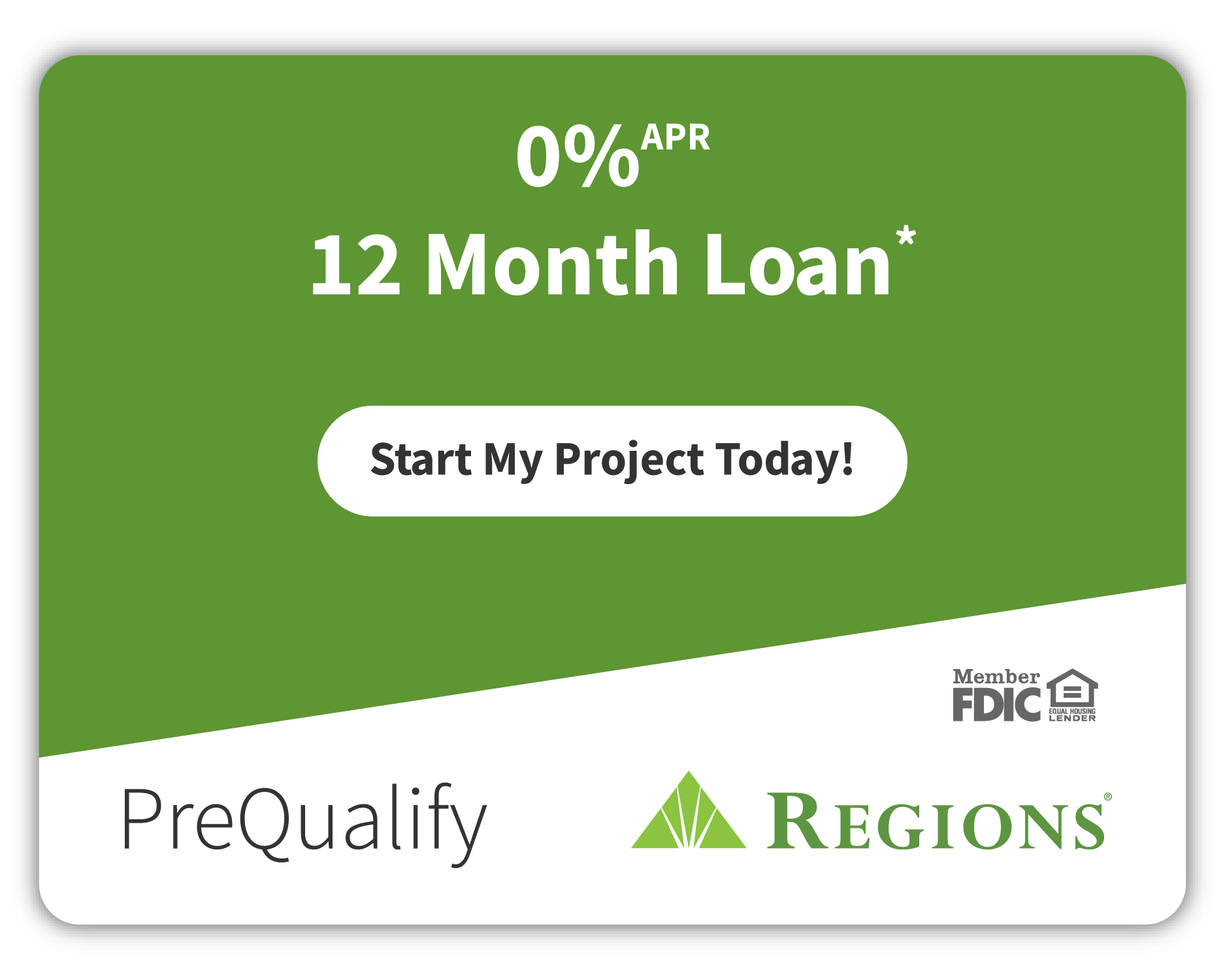 PreQualify for the 0% APR 12-month financing option